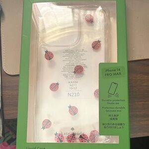 Kate Spade Clear Case with Red Ladybugs for iPhone 14 Pro Max